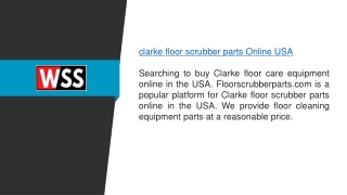 Clarke Floor Scrubber Parts Online USA  Floorscrubberparts.com