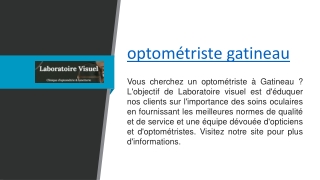 optométriste gatineau  Laboratoirevisuel.ca