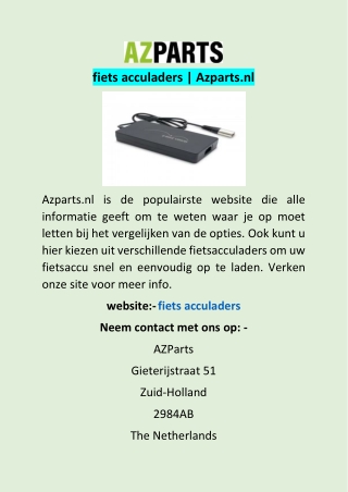 fiets acculaders | Azparts.nl