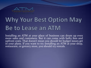Why Your Best Option May Be to Lease