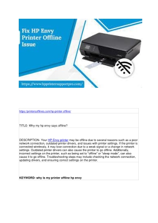 Why my hp envy says offline?