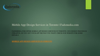 Mobile App Design Services in Toronto  Fadsmedia.com