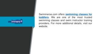 Swimming Classes for Toddlers Swimmerse.com