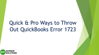 Easy troubleshooting guide to fix QuickBooks Error 1723