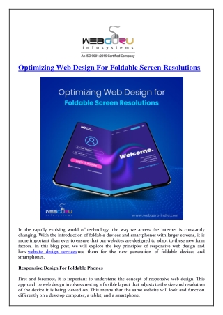 Optimizing Web Design For Foldable Screen Resolutions