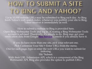 How to Submit A Site to Bing And Yahoo