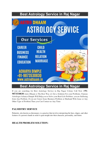 Best Astrology Service in Raj Nagar  91-9873530830