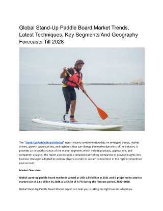 Global Stand-Up Paddle Board Market