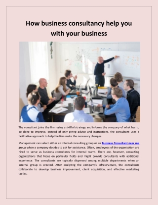How business consultancy help you with your business