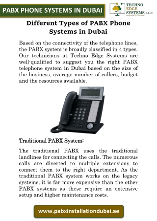 Different Types of PABX Phone Systems in Dubai