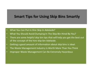 Smart Tips for Using Skip Bins Smartly