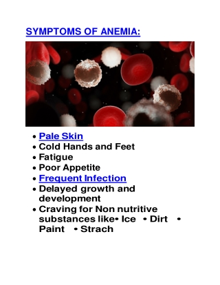 SYMPTOMS OF ANEMIA