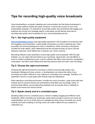 Tips for recording high-quality voice broadcasts.docx