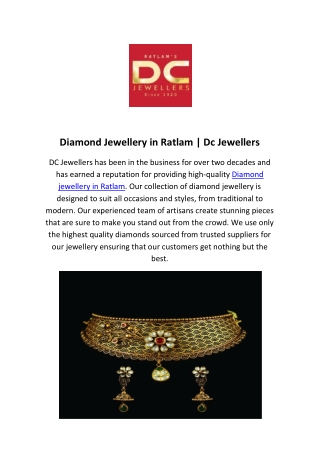 Diamond Jewellery in Ratlam | Dc Jewellers