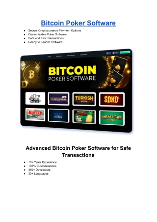 Bitcoin Poker Software