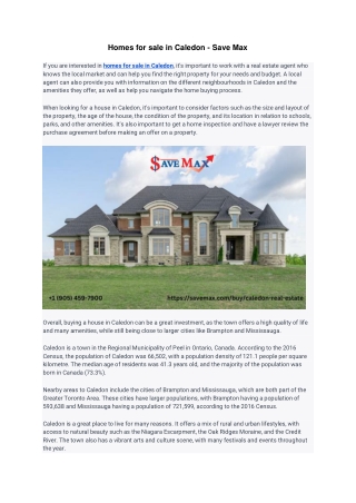 Homes for sale in Caledon - Save Max (1)