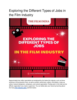 Exploring the Different Types of Jobs in the Film Industry.docx