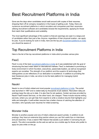 Best Recruitment Platforms in India - FlexC