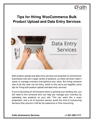 Tips for Hiring Bulk Product Upload and Data Entry Service