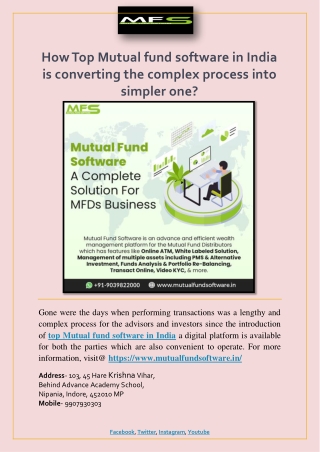 How Top Mutual fund software in India is converting the complex process into simpler one