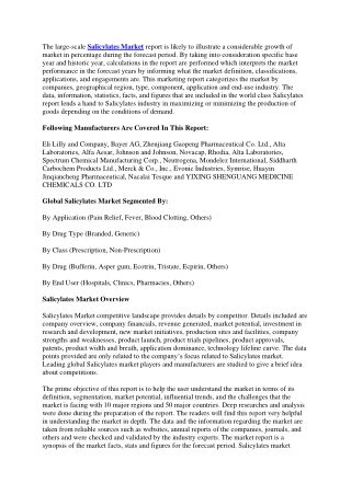 Salicylates Market 1