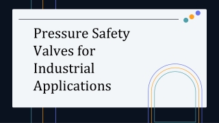 Pressure Safety Valves for Industrial Applications
