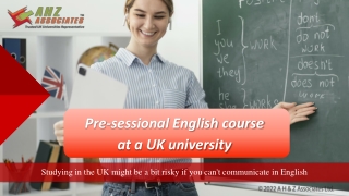 Pre-sessional English course  at a UK university | AHZ Associates