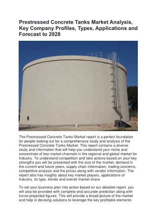 Prestressed Concrete Tanks Market