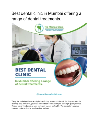 Best dental clinic in Mumbai offering a range of dental treatments..docx
