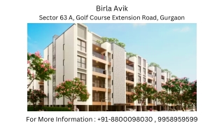 Birla New Phase Avik In Sector 63 A Gurgaon, Birla Avik Sector 63 A 3 bhk price,