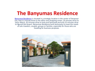 The BAnyumas Residence
