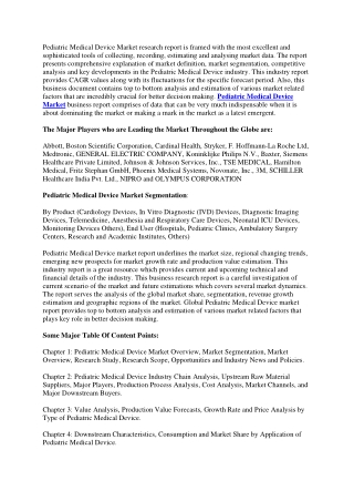 Pediatric Medical Device Market 1