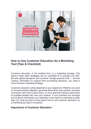 How to Use Customer Education As a Marketing Tool