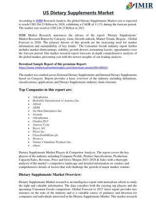 US Dietary Supplements Market