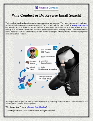 Why Conduct or Do Reverse Email Search?