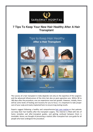 7 Tips To Keep Your New Hair Healthy After A Hair Transplant