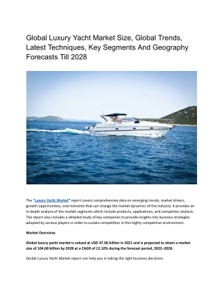 Global Luxury Yacht Market