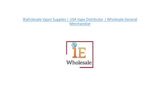 IEwholesale Vapor Supplies