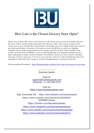 How Late is the Closest Grocery Store Open