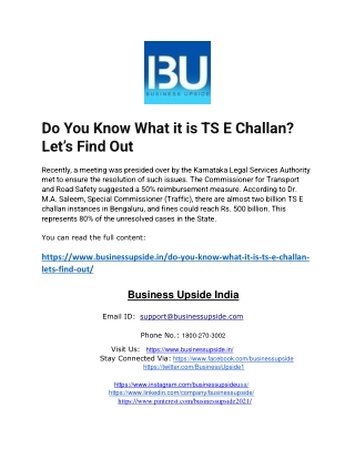 Do You Know What it is TS E Challan Let’s Find Out