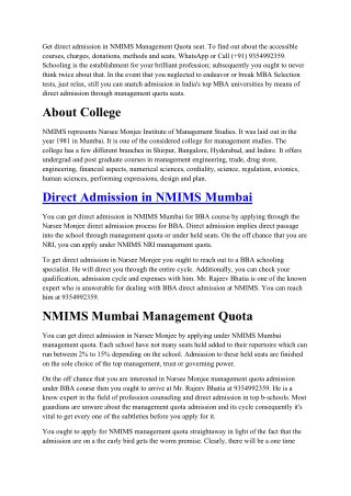 NMIMS management quota Call@ 9354992359 direct admission in NMIMS Mumbai