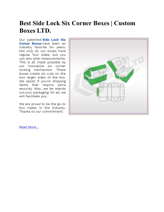 Best Side Lock Six Corner Boxes