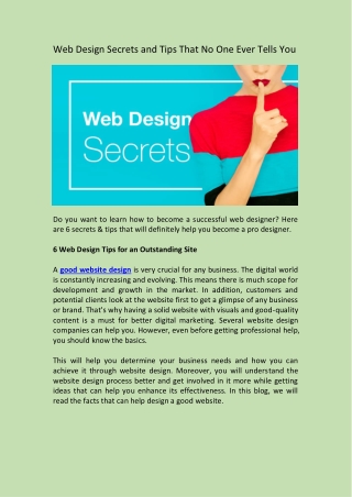 6 Web Design Tips for an Outstanding Site