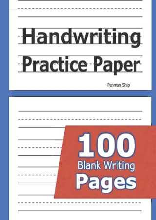 $PDF$/READ/DOWNLOAD Handwriting Practice Paper: 100 Blank Writing Pages - For St