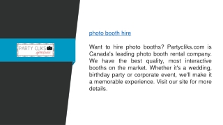 Photo Booth Hire  Partycliks.com