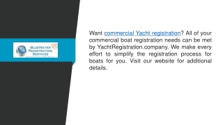 Commercial Yacht Registration  Yachtregistration.company