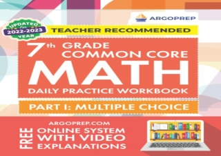 (PDF BOOK) 7th Grade Common Core Math: Daily Practice Workbook - Part I: Multipl