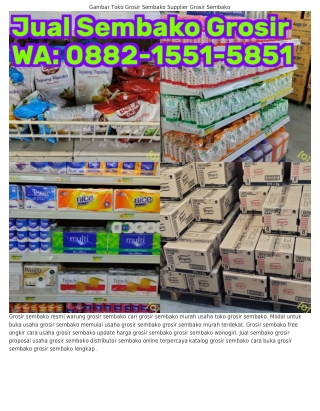 O88ᒿ·l55l·585l (WA) Modal Awal Usaha Grosir Sembako Gudang Grosir Sembako Klaten