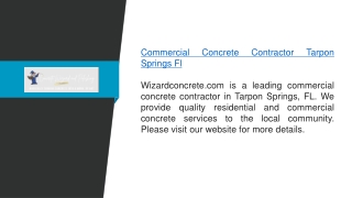 Commercial Concrete Contractor Tarpon Springs FL  Wizardconcrete.com