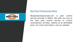 Best Pest Professionals Miami  Bestpestprofessionals.com